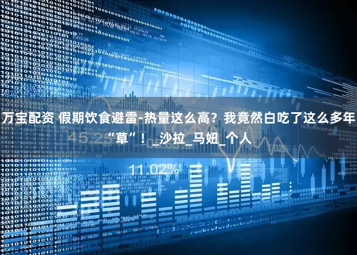 万宝配资 假期饮食避雷-热量这么高？我竟然白吃了这么多年“草”！_沙拉_马妞_个人